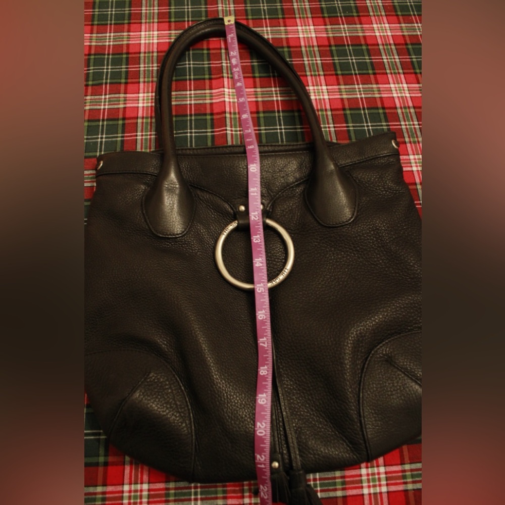 The Sak Elegant 100% Cowhide Large Leather Black Tote Hand Bag Satchel - Picture 12 of 13